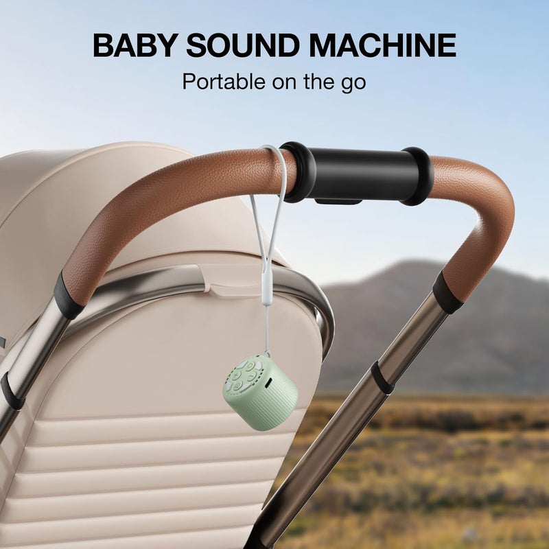 LEICEX White Noise Machine Baby Portable Sound Machine, Travel Sound Machine,15 Non-Looping Sound Timer and Memory Play, Mini White Noise Machine for Sleeping Office Travel （Mint） - Image 5